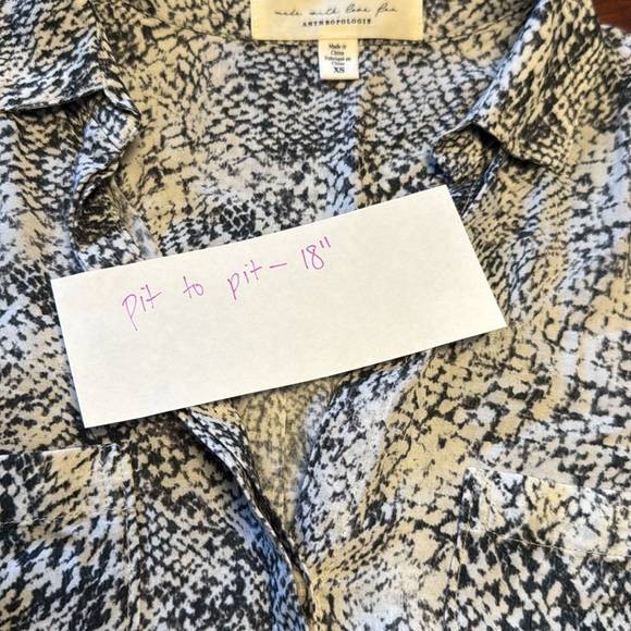 Cloth & Stone for Anthropologie Snake Print Button-down Size XS - Picture 5 of 5